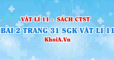 Bài 2 trang 31 SGK Vật lí 11 Chân trời sáng tạo